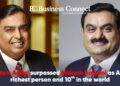 Gautam Adani surpassed Mukesh Ambani asAsia’srichest person and 10th in the world By Sanjay Maurya According to Forbes' Real-Time Billionaire calculations, Indian billionaire Gautam Adani registered a net worth of $90.1 billion, making him Asia's richest person. He has also risen to become the world's tenth richest person. According to Forbes estimates, Adani narrowlysurpassed Mukesh Ambani, the chairman of Reliance Industries, who is valued at only US$100 million less than Adani's net worth. Adani Group includes six publicly traded firms in India, and the businessman's net worth has more than doubledfrom April 2021, when it was $50.5 billion. The billionaire group is involved in a variety of industries, including electricity generation and transmission, edible oil, real estate, and coal. Gautam Adani Chairperson of Adani Group • Born: 24 June 1962 (age 59 years), Ahmedabad • Net worth: 9,070 crores USD (2022) - Forbes • Spouse: Priti Adani • Children: Karan Adani, Jeet Adani • Education: Sheth C N Vidyalaya, Gujarat University Listed companies • Adani Enterprises • Adani Green Energy • Adani Ports & SEZ • Adani Power • Adani Transmission • Adani Total Gas • Adani Cement Industries Limited (ACIL) Awards and recognition Ambani, Adaniricher than Zuckerberg Mark Zuckerberg has climbed to 12th position with a net worth of $84.8 billion. Zuckerberg's fortune, on the other hand, has plunged by $30 billion, while Indian billionaires Gautam Adani and Mukesh Ambani are now worth more than the CEO of Meta Platforms. On February 3, the Zuckerberg-led company's stock dropped by at least 26%, amounting to a loss of more than $200 billion. In the fourth quarter of 2021, the company revealed its first-ever drop in Facebook daily active users. This was the largest single-day decline in a US-based company's market value to date. With a net worth of $232 billion, Elon Musk, the CEO of Tesla, is in the first position. Jeff Bezos' fortune expected to shift Furthermore, billionaire Jeff Bezos' net worth is projected to move as a result of Amazon's strong profitability. Bezos' net worth is expected to rise by almost $20 billion. His higher net worth follows Amazon's profit increase as a result of investments in Rivian, an electric vehicle company. Bezos' fortune grew by 57 percent to $177 billion last year, thanks in part to Amazon's performance during the COVID-19 outbreak. More individuals are resorting to internet shopping as a result of the epidemic