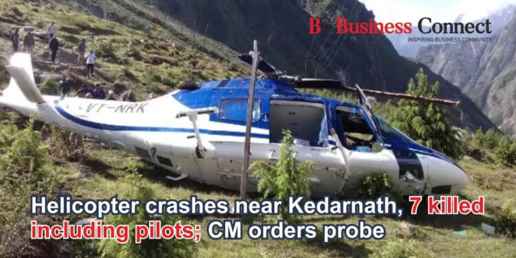 Helicopter crashes near Kedarnath, 7 killed including pilots; CM orders probe