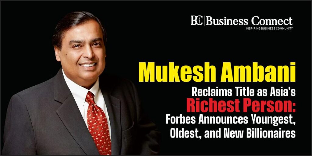 Mukesh Ambani Reclaims Title as Asia’s Richest Person: Forbes Announces Youngest, Oldest, and New Billionaires Mukesh Ambani Reclaims Title as Asia's Richest Person: Forbes Announces Youngest, Oldest, and New Billionaires Written by Sanjay Kumar Reliance Industries Chairman Mukesh Ambani has reclaimed his position as Asia's richest person after rival Gautam Adani slipped to number 24, Forbes said in its Billionaires 2023 list released on Tuesday (April 4). At 65 years of age, Ambani boasts a net worth of $83.4 billion, placing him among the top ten billionaires in the world, with Bernard Arnault of LVMH holding the top spot. Mukesh Ambani Indian businessman • Born: 19 April 1957 (age 65 years), Aden, Yemen • Net worth: 8,360 crores USD (2023) Forbes • Children: Anant Ambani, Akash Ambani, Isha Ambani • Spouse: Nita Ambani (m. 1985) • Siblings: Anil Ambani, Nina Kothari, Deepti Salgaocar • Height: 1.69 m Mukesh Ambani was ranked 10th in the prestigious list last year, with an estimated net worth of $90.7 billion. However, in the latest list, Ambani has surpassed several notable names, such as Steve Ballmer of Microsoft, Larry Page and Sergey Brin of Google, Mark Zuckerberg of Facebook, and Michael Dell of Dell Technologies. Forbes noted that Gautam Adani, who was ranked third on the list in January with a net worth of nearly $126 billion, has tumbled to No. 24. Forbes attributed this to a report by US short-seller Hindenburg Research, which was released on January 24 and resulted in Adani's company shares plummeting. His net worth has now fallen to $47.2 billion, making him the second richest Indian after Ambani. Ambani's company, Reliance Industries, became the first Indian company to surpass $100 billion in revenue last year, according to Forbes. The publication also noted that Ambani's children now have key roles in the company, with Akash as the chairman of telecom arm Jio Infocomm, Isha as the head of the retail business, and Anant working in Reliance's new energy ventures. The total net worth of the 25 richest people in the world, according to Forbes' World's Billionaires list, is now $2.1 trillion, which is down by a combined $200 billion from $2.3 trillion in 2022. Two-thirds of the top 25 are reportedly poorer than they were last year. Jeff Bezos was the biggest loser, falling from No. 2 in the world in 2022 to No. 3 this year, as Amazon shares crashed by 38 percent. Elon Musk, who lost his title of the world's richest person after Twitter deal, is now ranked No. 2, with a net worth of $180 billion. French luxury goods tycoon Bernard Arnault topped the list for the first time this year, with a net worth of $211 billion, thanks to a banner year at LVMH, which owns Louis Vuitton, Christian Dior, and Tiffany & Co. Musk is followed by Jeff Bezos, who has a net worth of $114 billion. Forbes stated that there are a record number of Indians on its 2023 list of the World's Billionaires, with 169 individuals, up from 166 last year. However, their combined wealth has decreased by 10 percent to $675 billion, down from $750 billion on the 2022 list. This decline is primarily due to the stock rout of companies in the Adani Group following a January report of fraud allegations by short-seller Hindenburg Research. Gautam Adani, the infrastructure and commodities tycoon, who was briefly the world's second-richest person last September and was the world's third-richest person for most of January, has slipped to No. 24 globally and is now India's second-wealthiest citizen. Adani's elder brother Vinod, estimated to be worth nearly $10 billion, is not counted as an Indian billionaire due to his Cyprus passport. Several notable Indian billionaires are also included in the list, with Shiv Nadar, a software magnate, being the country's third-richest person. India's vaccine tycoon Cyrus Poonawalla, who owns the privately held vaccine giant Serum Institute of India and listed financial services firm Poonawalla Fincorp, maintained his position as the fourth wealthiest person in the country, despite the waning demand for Covid-19 vaccines. However, his net worth has decreased by 7% from the previous year, and it now stands at $22.6 billion. At No. 5, Lakshmi Mittal, the steel tycoon, was followed by Savitri Jindal, the matriarch of the OP Jindal Group, Dilip Shanghvi of Sun Pharma, and Radhakishan Damani, whose retail chain DMart is owned by Avenue Supermarts. Nikhil Kamath, the co-founder of Zerodha, a discount brokerage firm, is the youngest Indian billionaire on the Forbes 2023 list at the age of 36. Nikhil's older brother, Nithin Kamath, is also a newcomer on the list and has a net worth of $2.7 billion. The Bengaluru-based siblings' combined net worth is $3.8 billion. Kumar Birla is ranked at No. 9 and Uday Kotak at No. 10 in the country. Keshub Mahindra, the chairman emeritus of Mahindra & Mahindra, returned to the list this year at the age of 99, making him the oldest Indian billionaire. His net worth is $1.2 billion. Four people returned to the list this year after previously falling off, while 23 people from last year's list didn't make the cut this time. Anil Agarwal, a meals magnate weighed down by debt, and Vijay Shekhar Sharma, whose One97 Communications has seen its shares steadily fall since its IPO in late 2021, are among those who fell off the list. Forbes' global count of billionaires decreased from 2,668 last year to 2,640 in 2023. However, India's tally improved from 166 in 2022 to 169 this year. Forbes stated that falling stocks, wounded unicorns, and rising interest rates contributed to a down year for the world's wealthiest people. The world's billionaires are now worth $12.2 trillion, a decline of $500 billion from $12.7 trillion in March 2022. The United States continues to have the most billionaires on the Forbes list, with 735 list members worth a collective $4.5 trillion. China (including Hong Kong and Macau) remains in second place, with 562 billionaires worth $2 trillion, while India is in third place with 169 billionaires worth $675 billion. Forbes calculated net worth using stock prices and exchange rates from March 10, 2023.