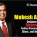 Mukesh Ambani Reclaims Title as Asia's Richest Person: Forbes Announces Youngest, Oldest, and New Billionaires Written by Sanjay Kumar Reliance Industries Chairman Mukesh Ambani has reclaimed his position as Asia's richest person after rival Gautam Adani slipped to number 24, Forbes said in its Billionaires 2023 list released on Tuesday (April 4). At 65 years of age, Ambani boasts a net worth of $83.4 billion, placing him among the top ten billionaires in the world, with Bernard Arnault of LVMH holding the top spot. Mukesh Ambani Indian businessman • Born: 19 April 1957 (age 65 years), Aden, Yemen • Net worth: 8,360 crores USD (2023) Forbes • Children: Anant Ambani, Akash Ambani, Isha Ambani • Spouse: Nita Ambani (m. 1985) • Siblings: Anil Ambani, Nina Kothari, Deepti Salgaocar • Height: 1.69 m Mukesh Ambani was ranked 10th in the prestigious list last year, with an estimated net worth of $90.7 billion. However, in the latest list, Ambani has surpassed several notable names, such as Steve Ballmer of Microsoft, Larry Page and Sergey Brin of Google, Mark Zuckerberg of Facebook, and Michael Dell of Dell Technologies. Forbes noted that Gautam Adani, who was ranked third on the list in January with a net worth of nearly $126 billion, has tumbled to No. 24. Forbes attributed this to a report by US short-seller Hindenburg Research, which was released on January 24 and resulted in Adani's company shares plummeting. His net worth has now fallen to $47.2 billion, making him the second richest Indian after Ambani. Ambani's company, Reliance Industries, became the first Indian company to surpass $100 billion in revenue last year, according to Forbes. The publication also noted that Ambani's children now have key roles in the company, with Akash as the chairman of telecom arm Jio Infocomm, Isha as the head of the retail business, and Anant working in Reliance's new energy ventures. The total net worth of the 25 richest people in the world, according to Forbes' World's Billionaires list, is now $2.1 trillion, which is down by a combined $200 billion from $2.3 trillion in 2022. Two-thirds of the top 25 are reportedly poorer than they were last year. Jeff Bezos was the biggest loser, falling from No. 2 in the world in 2022 to No. 3 this year, as Amazon shares crashed by 38 percent. Elon Musk, who lost his title of the world's richest person after Twitter deal, is now ranked No. 2, with a net worth of $180 billion. French luxury goods tycoon Bernard Arnault topped the list for the first time this year, with a net worth of $211 billion, thanks to a banner year at LVMH, which owns Louis Vuitton, Christian Dior, and Tiffany & Co. Musk is followed by Jeff Bezos, who has a net worth of $114 billion. Forbes stated that there are a record number of Indians on its 2023 list of the World's Billionaires, with 169 individuals, up from 166 last year. However, their combined wealth has decreased by 10 percent to $675 billion, down from $750 billion on the 2022 list. This decline is primarily due to the stock rout of companies in the Adani Group following a January report of fraud allegations by short-seller Hindenburg Research. Gautam Adani, the infrastructure and commodities tycoon, who was briefly the world's second-richest person last September and was the world's third-richest person for most of January, has slipped to No. 24 globally and is now India's second-wealthiest citizen. Adani's elder brother Vinod, estimated to be worth nearly $10 billion, is not counted as an Indian billionaire due to his Cyprus passport. Several notable Indian billionaires are also included in the list, with Shiv Nadar, a software magnate, being the country's third-richest person. India's vaccine tycoon Cyrus Poonawalla, who owns the privately held vaccine giant Serum Institute of India and listed financial services firm Poonawalla Fincorp, maintained his position as the fourth wealthiest person in the country, despite the waning demand for Covid-19 vaccines. However, his net worth has decreased by 7% from the previous year, and it now stands at $22.6 billion. At No. 5, Lakshmi Mittal, the steel tycoon, was followed by Savitri Jindal, the matriarch of the OP Jindal Group, Dilip Shanghvi of Sun Pharma, and Radhakishan Damani, whose retail chain DMart is owned by Avenue Supermarts. Nikhil Kamath, the co-founder of Zerodha, a discount brokerage firm, is the youngest Indian billionaire on the Forbes 2023 list at the age of 36. Nikhil's older brother, Nithin Kamath, is also a newcomer on the list and has a net worth of $2.7 billion. The Bengaluru-based siblings' combined net worth is $3.8 billion. Kumar Birla is ranked at No. 9 and Uday Kotak at No. 10 in the country. Keshub Mahindra, the chairman emeritus of Mahindra & Mahindra, returned to the list this year at the age of 99, making him the oldest Indian billionaire. His net worth is $1.2 billion. Four people returned to the list this year after previously falling off, while 23 people from last year's list didn't make the cut this time. Anil Agarwal, a meals magnate weighed down by debt, and Vijay Shekhar Sharma, whose One97 Communications has seen its shares steadily fall since its IPO in late 2021, are among those who fell off the list. Forbes' global count of billionaires decreased from 2,668 last year to 2,640 in 2023. However, India's tally improved from 166 in 2022 to 169 this year. Forbes stated that falling stocks, wounded unicorns, and rising interest rates contributed to a down year for the world's wealthiest people. The world's billionaires are now worth $12.2 trillion, a decline of $500 billion from $12.7 trillion in March 2022. The United States continues to have the most billionaires on the Forbes list, with 735 list members worth a collective $4.5 trillion. China (including Hong Kong and Macau) remains in second place, with 562 billionaires worth $2 trillion, while India is in third place with 169 billionaires worth $675 billion. Forbes calculated net worth using stock prices and exchange rates from March 10, 2023.