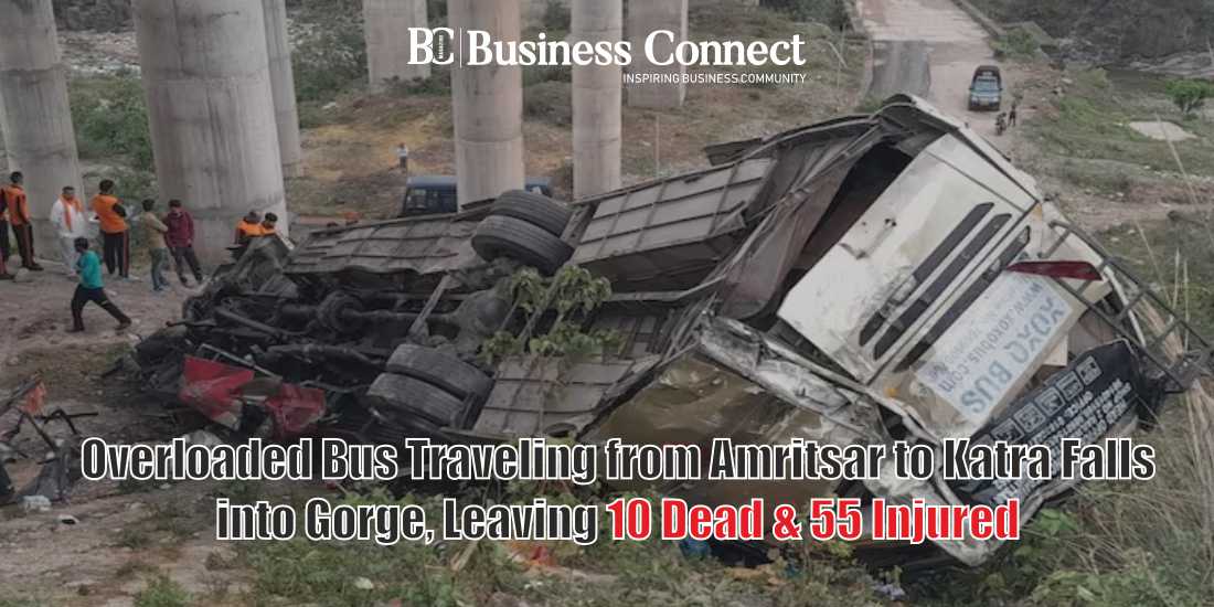 Overloaded Bus Traveling from Amritsar to Katra Falls into Gorge, Leaving 10 Dead & 55 Injured