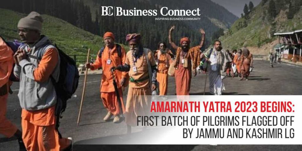 Amarnath Yatra 2023 Begins: First Batch of Pilgrims Flagged Off by Jammu and Kashmir LG Amarnath Yatra 2023 Begins: First Batch of Pilgrims Flagged Off by Jammu and Kashmir LG