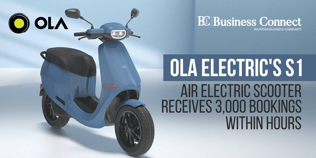 Ola Electric's S1 Air Electric Scooter Receives 3,000 Bookings Within Hours