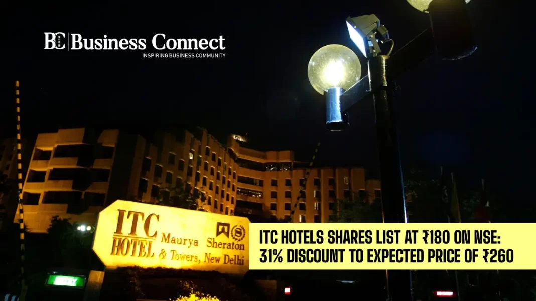 ITC Hotels Shares List at ₹180 on NSE: 31% Discount to Expected Price of ₹260