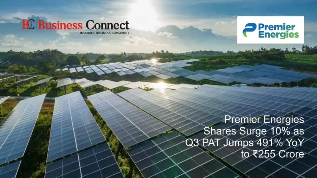 Premier Energies Shares Surge 10% as Q3 PAT Jumps 491% YoY to ₹255 Crore