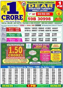 Nagaland State Lottery Today 04.02.2025 Sambad Lottery Result 1 PM