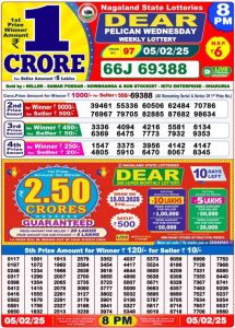 Dear Lottery Result 05.02.2025 Today 1PM Result