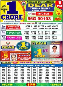 Nagaland State Lottery Sambad Result 16.03.2025: Check 1 PM, 6 PM & 8 PM Winning Numbers