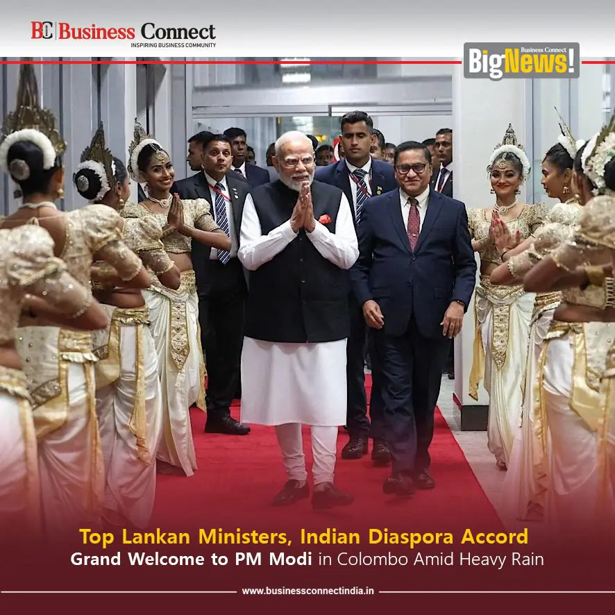 Top Lankan Ministers, Indian Diaspora Accord Grand Welcome to PM Modi in Colombo Amid Heavy Rain Top Lankan Ministers, Indian Diaspora Accord Grand Welcome to PM Modi in Colombo Amid Heavy Rain