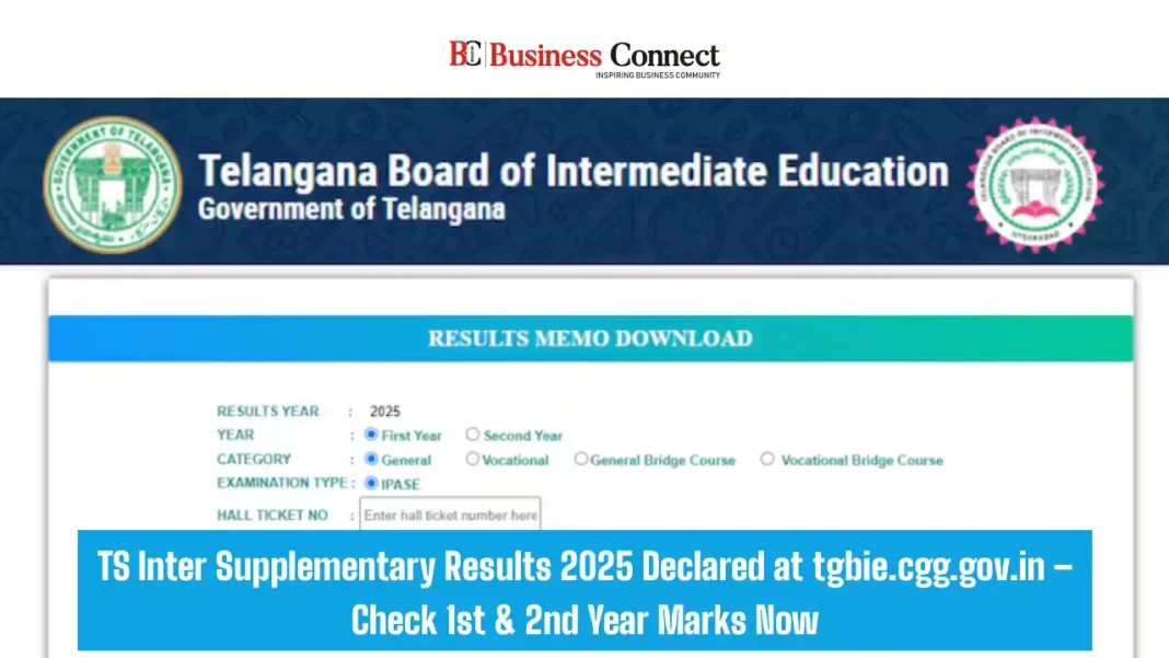 TS Inter Supplementary Results 2025 Declared at tgbie.cgg.gov.in – Check 1st & 2nd Year Marks Now