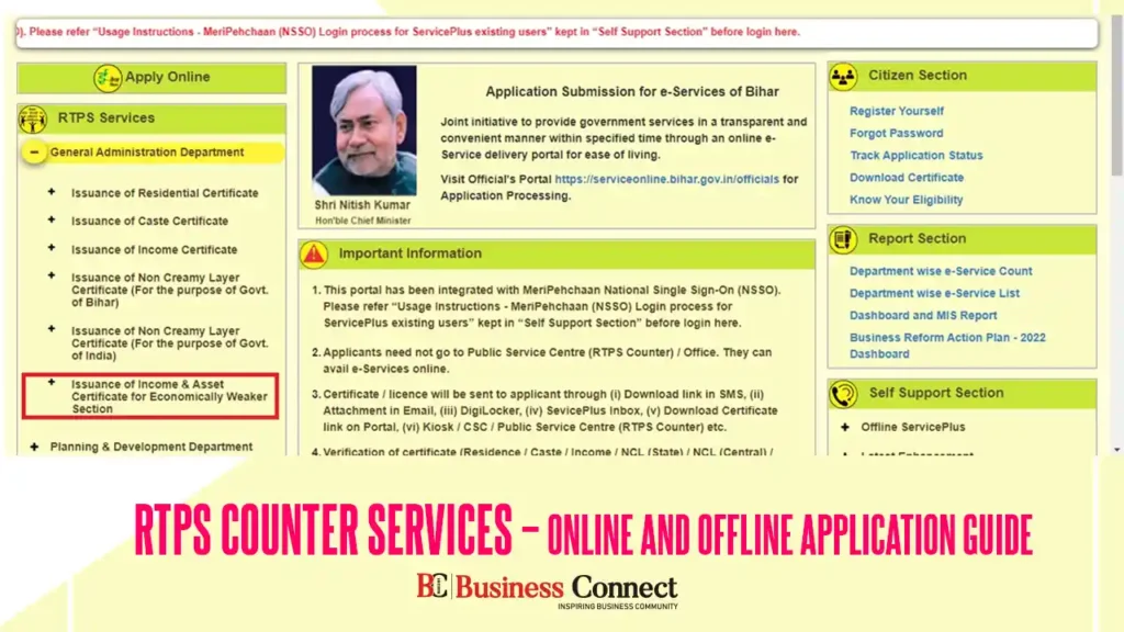 RTPS Counter Services – Online and Offline Application Guide