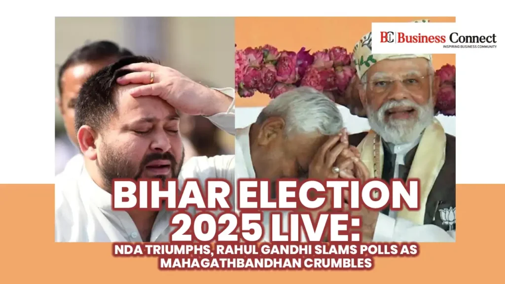 Bihar Election 2025 LIVE: NDA Triumphs, Rahul Gandhi Slams Polls as Mahagathbandhan Crumbles
