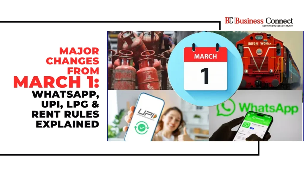 Major Changes from March 1: WhatsApp, UPI, LPG & Rent Rules Explained Major Changes from March 1: WhatsApp, UPI, LPG & Rent Rules Explained