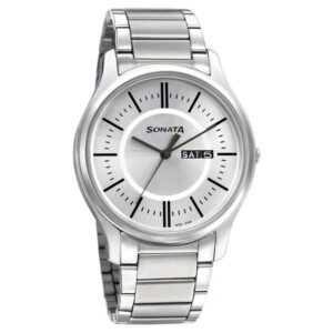 Silver Dial Steel Watch